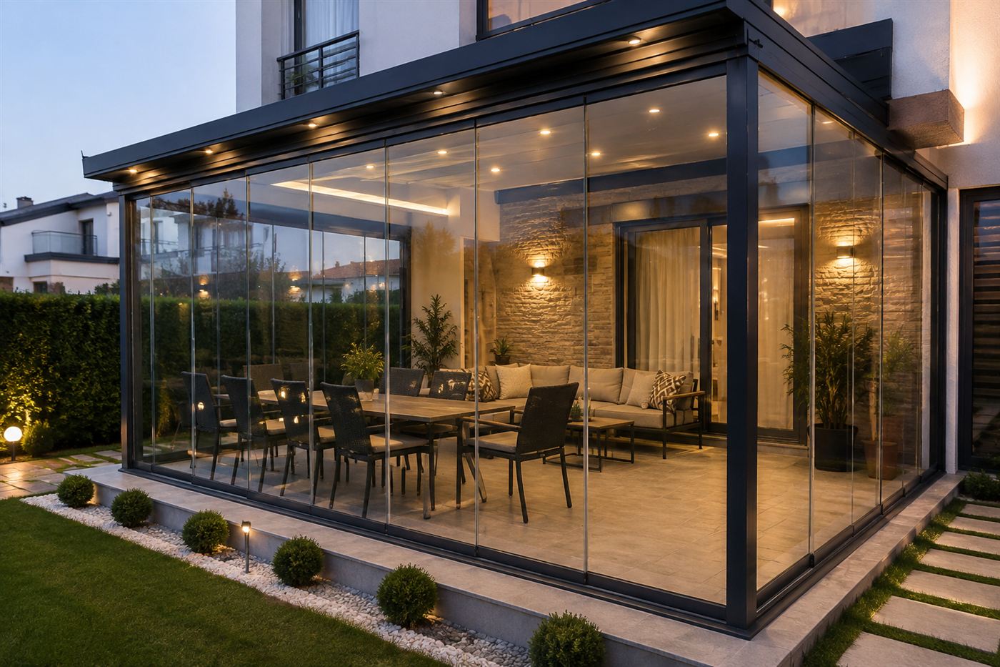 Uzunal Yapı tarafından uygulanan cam balkon sistemi